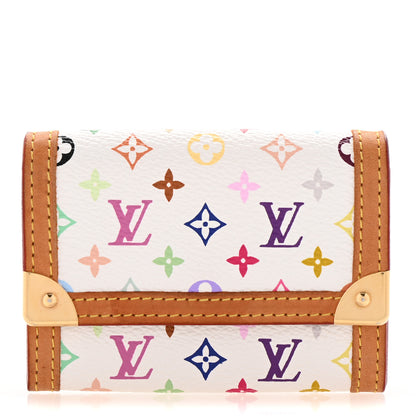 Louis Vuitton Monogram Multicolor Porte-Monnaie Plat Coin Purse White 1 of 9