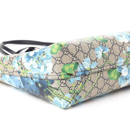 Gucci GG Supreme Monogram Blooms Medium Reversible Tote Beige Blue Navy 6 of 16