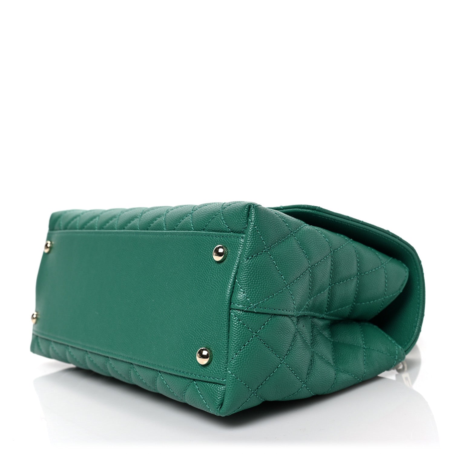 Chanel Caviar Quilted Small Coco Handle Flap Green 8 of 8