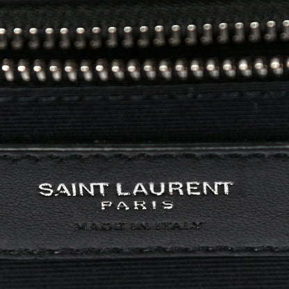 Saint Laurent Grain De Poudre Textured Mixed Matelasse Large Triquilt Monogram Satchel Earth 6 of 16
