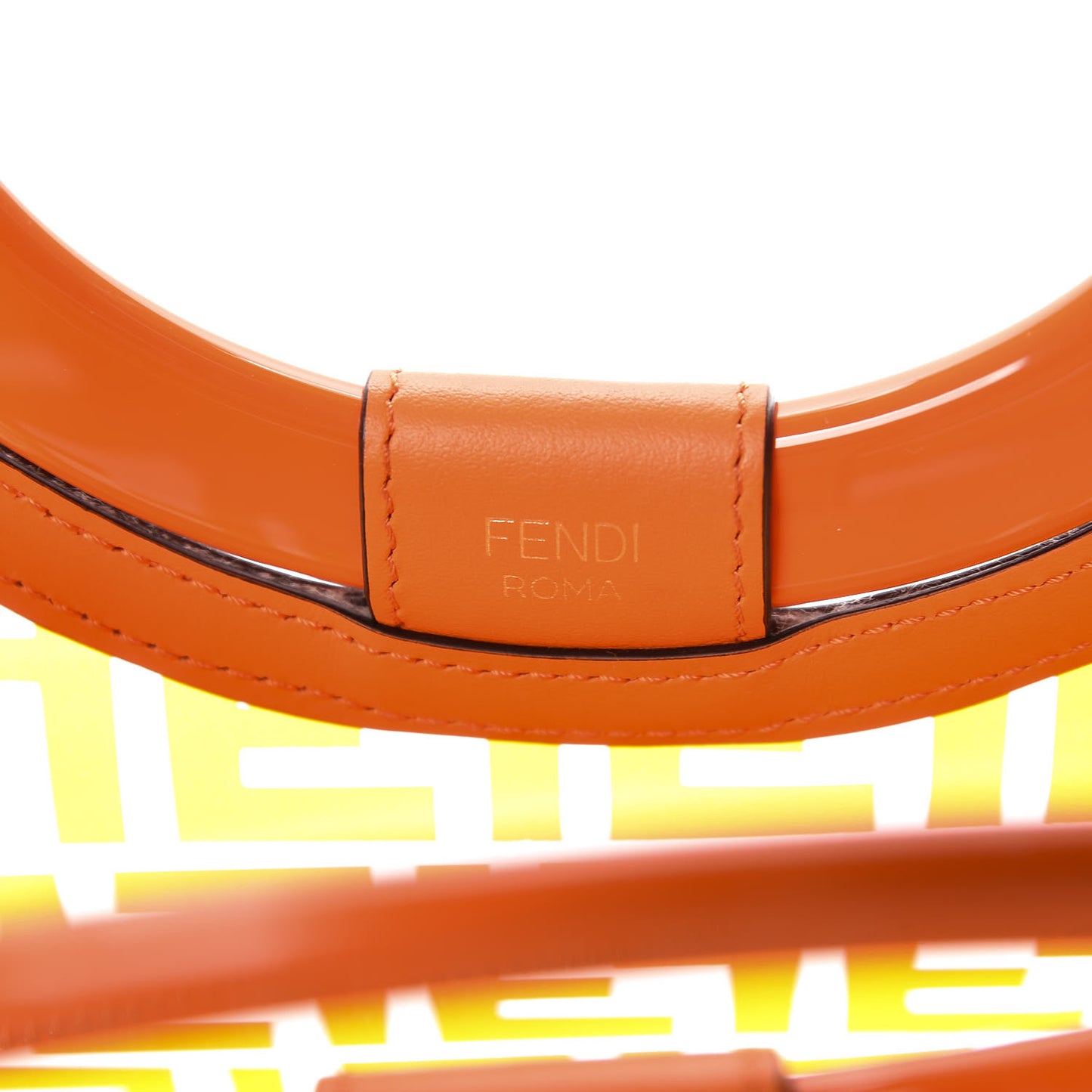 TPU FF Vitello Century Plexiglass Small Runaway Shopper Tote Aranciata