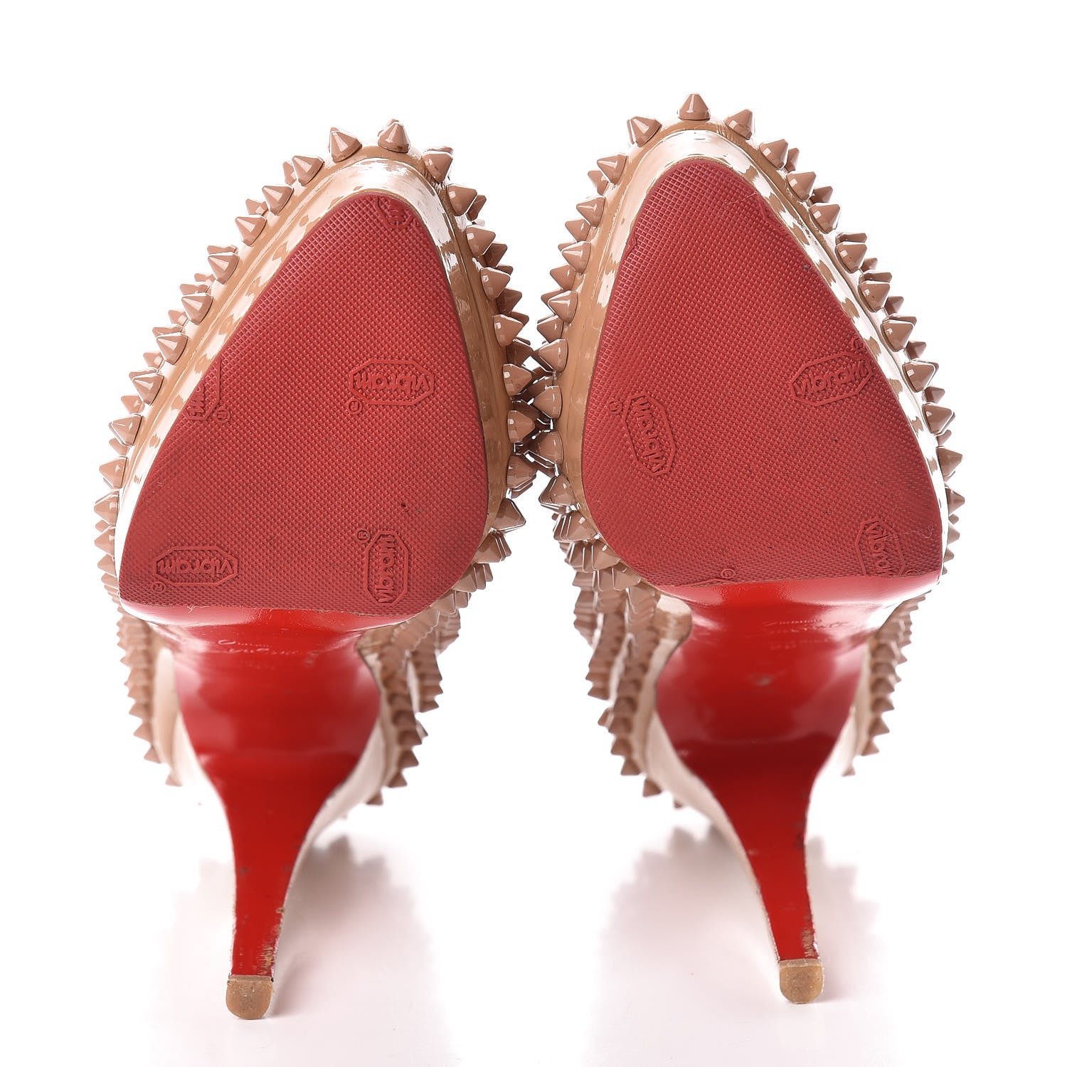 Christian Louboutin Patent Alti Spikes 140 Pumps 38 Nude 7 of 26