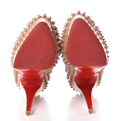 Christian Louboutin Patent Alti Spikes 140 Pumps 38 Nude 7 of 26