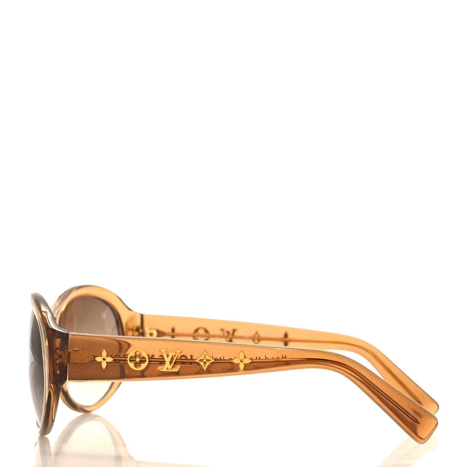 Louis Vuitton Acetate Obsession Round Sunglasses Z0032W Brown Glitter 3 of 7