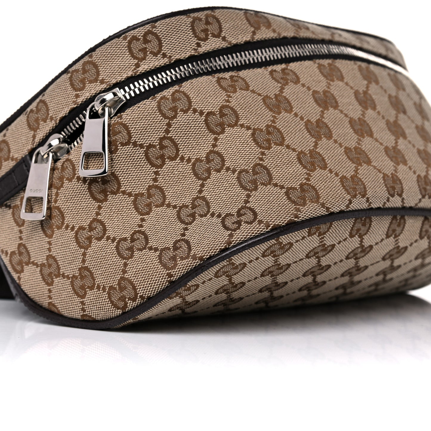 Monogram Dollar Calfskin Waist Pouch Beige Ebony Testa di Moro Marrone Scuro
