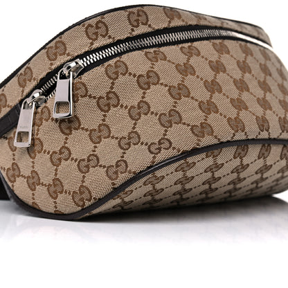 Gucci Monogram Dollar Calfskin Waist Pouch Beige Ebony Testa di Moro Marrone Scuro 9 of 11