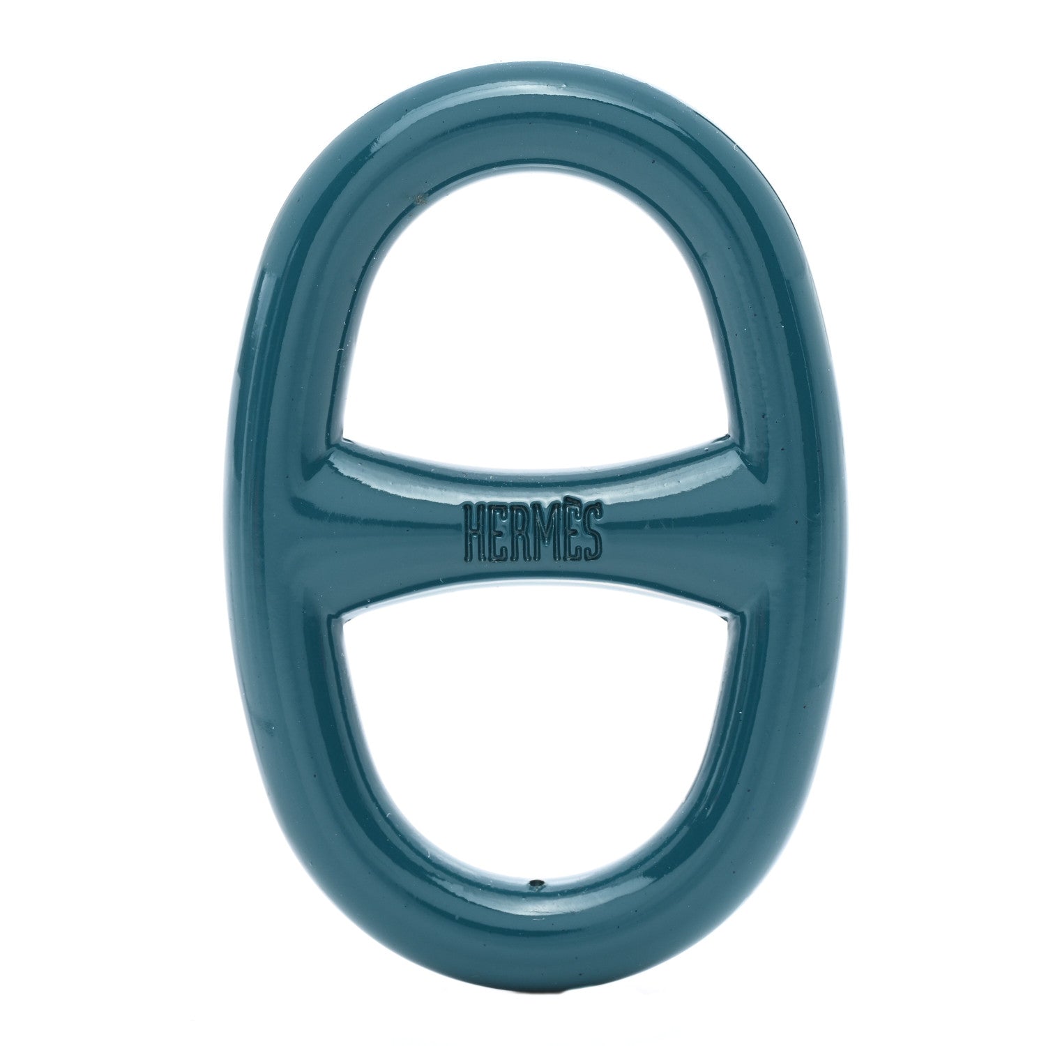 Hermes Lacquer Chaine D'Ancre Scarf Ring Bleu Canard 1 of 5