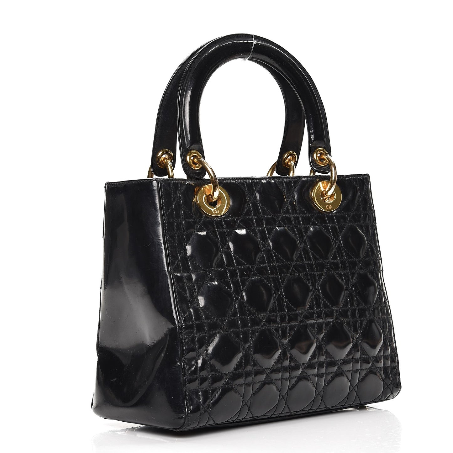 Patent Cannage Medium Lady Dior Black