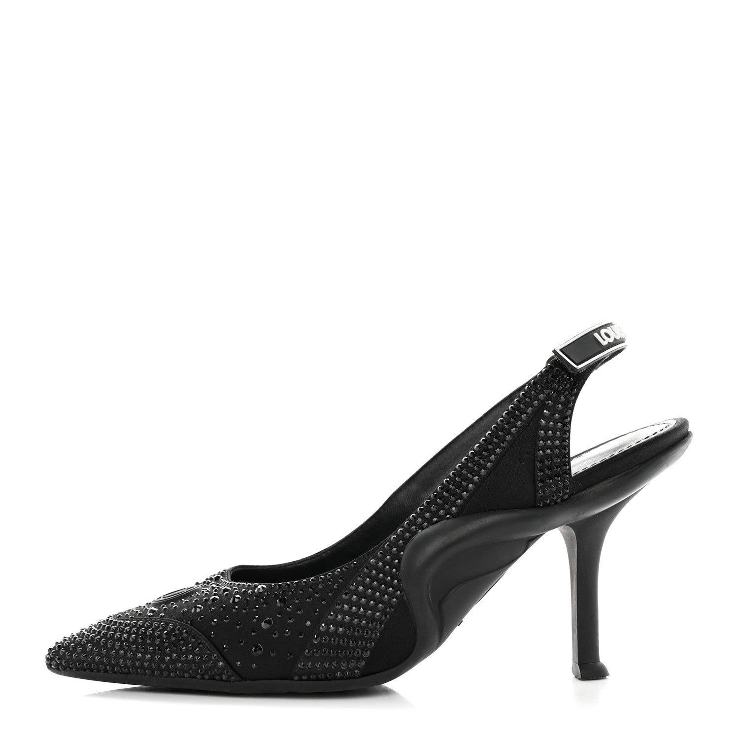 Louis Vuitton Satin Embellished Archlight Slingback Pumps 38 Black 1 of 14