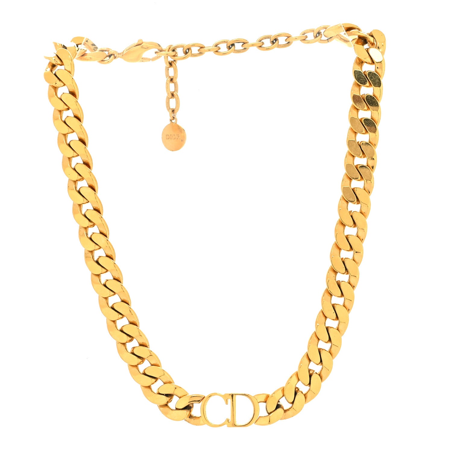 Christian Dior Metal Danseuse Etoile Chain Choker Necklace Gold 3 of 5