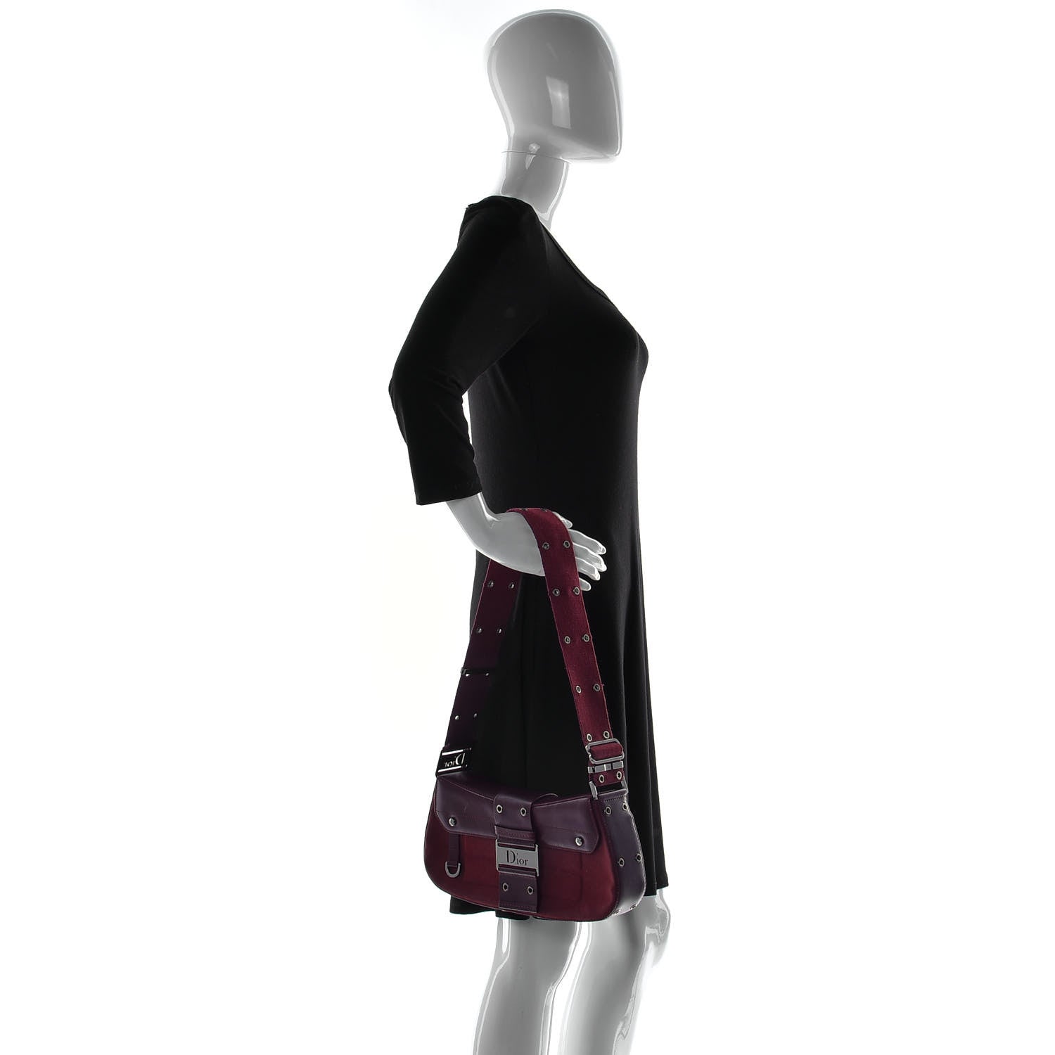 Christian Dior Canvas Calfskin Street Chic Columbus Ave Burgundy 3 of 13