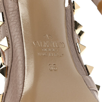 Valentino Garavani Pebbled Calfskin Rockstud Ankle Strap Pumps 36 Poudre 6 of 9