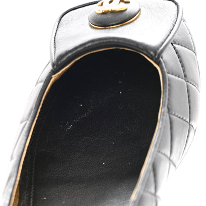 Chanel Lambskin Quilted CC Ballerina Flats 38 Black 10 of 12