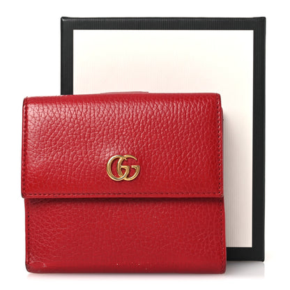 Gucci Dollar Calfskin Double G French Flap Wallet Hibiscus Red 12 of 12