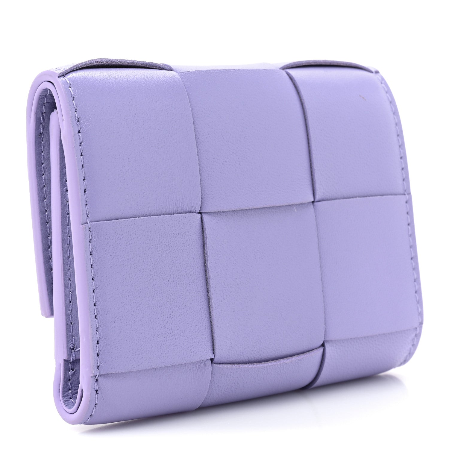 Bottega Veneta Nappa Maxi Intrecciato Trifold Zip Wallet Wisteria 3 of 10