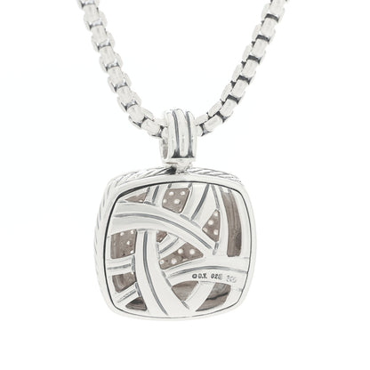 David Yurman Sterling Silver Diamond Large Albion Pave Pendant Necklace 5 of 6