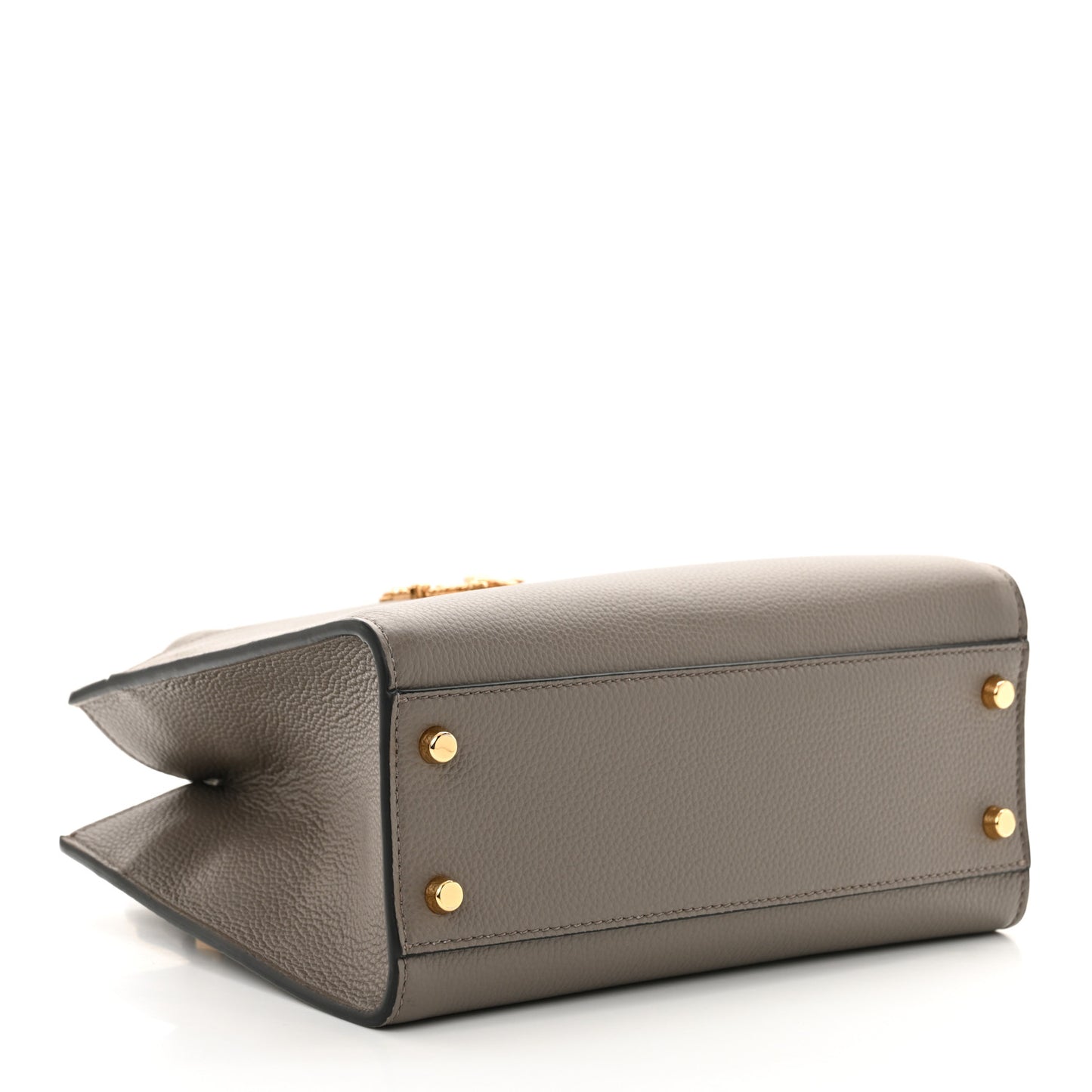 Grainy Calfskin Virtus Top Handle Tote Grey
