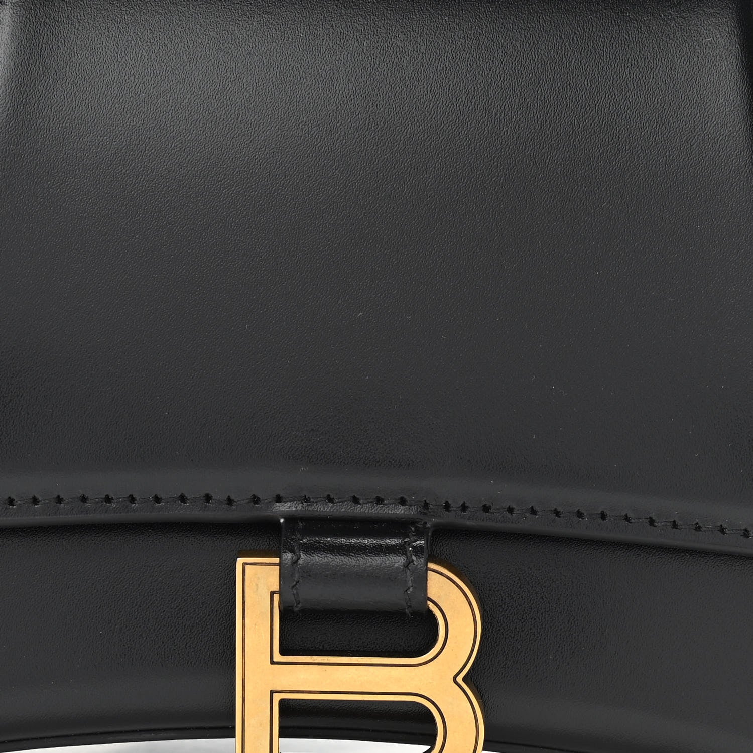 Balenciaga Shiny Box Calfskin Small Hourglass Top Handle Bag Black 6 of 8