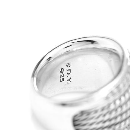 David Yurman Sterling Silver Diamond 17mm Cable Cigar Band Ring 54 7 5 of 5