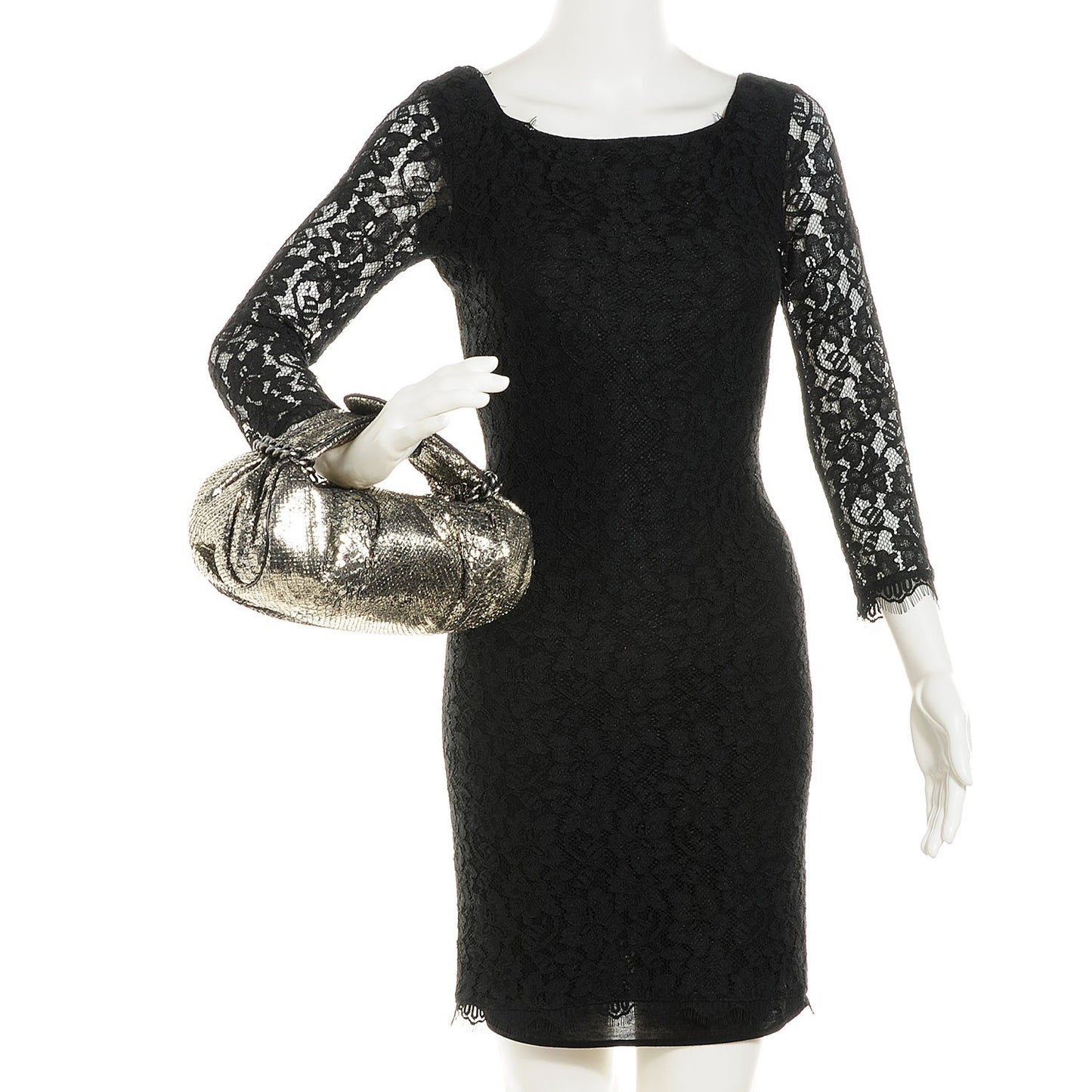 Metallic Python Midnight Stones Clutch Silver
