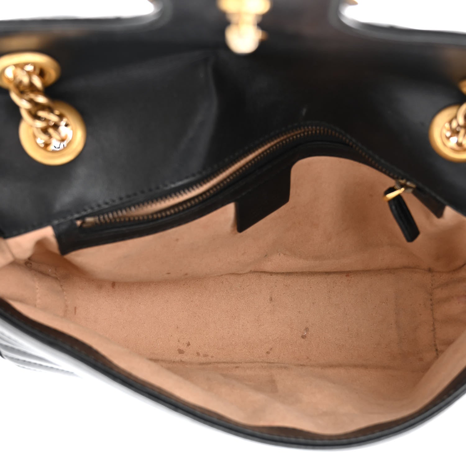 Gucci Calfskin Matelasse Small GG Marmont Shoulder Bag Black 5 of 11