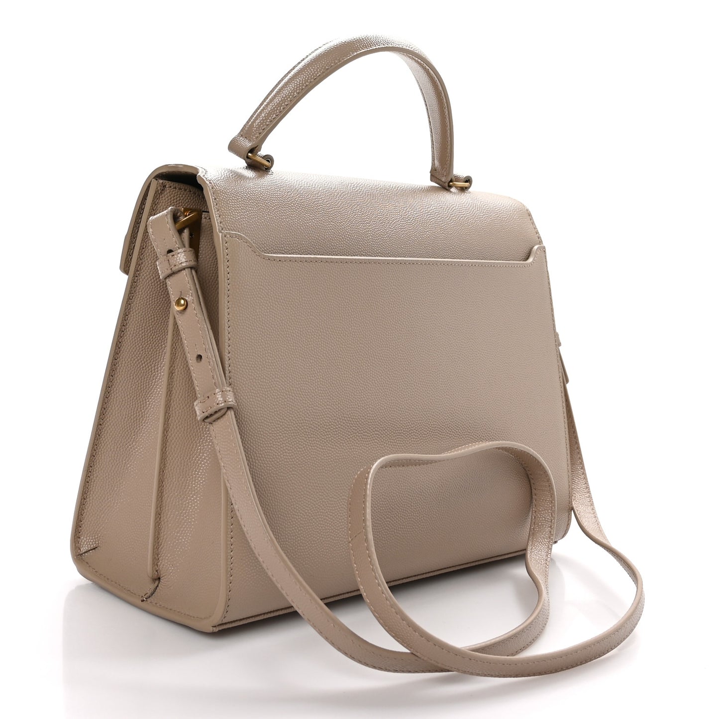 Grain de Poudre Medium Classic Monogram Cassandra Top Handle Dark Beige