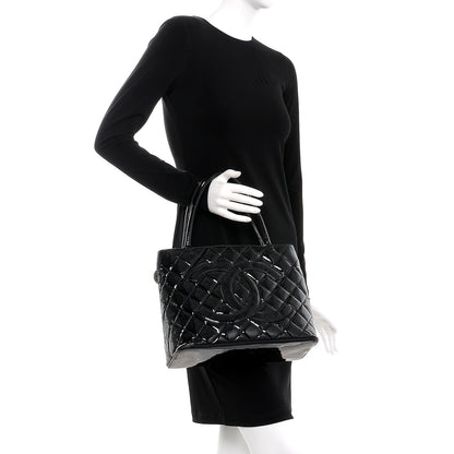 Chanel Patent Quilted Medallion Tote Bag Black 2 of 12