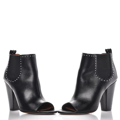 Givenchy Calfskin Studded Chelsea Ouv Peep Toe Booties 38 Black 6 of 13