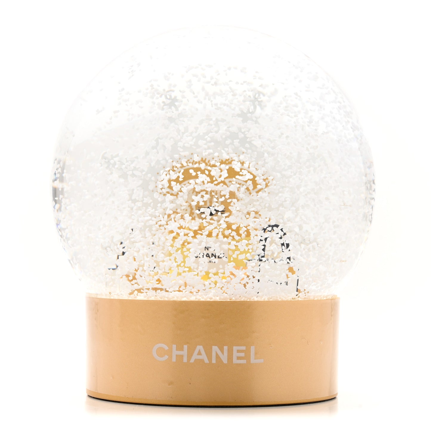 Glass N°5 Perfume Bottle Snow Globe