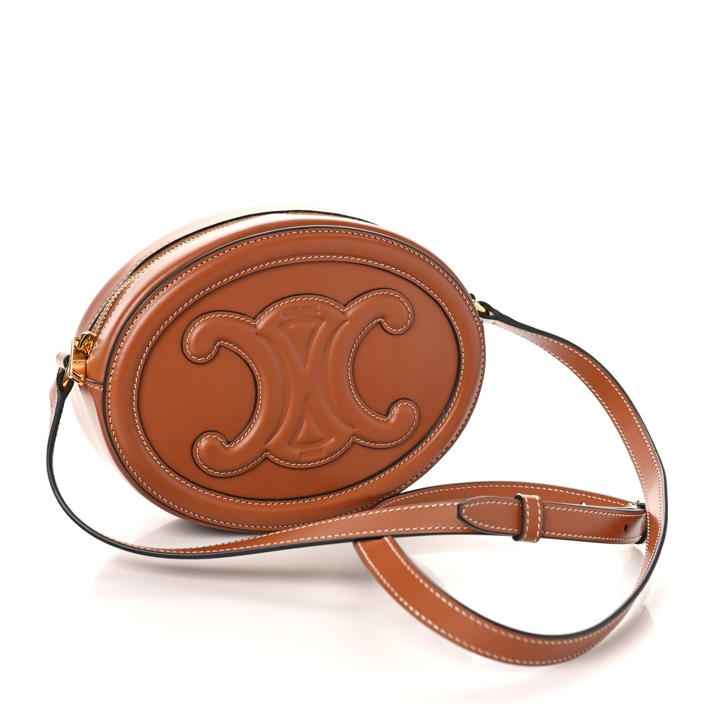 Smooth Calfskin Cuir Triomphe Oval Bag Tan