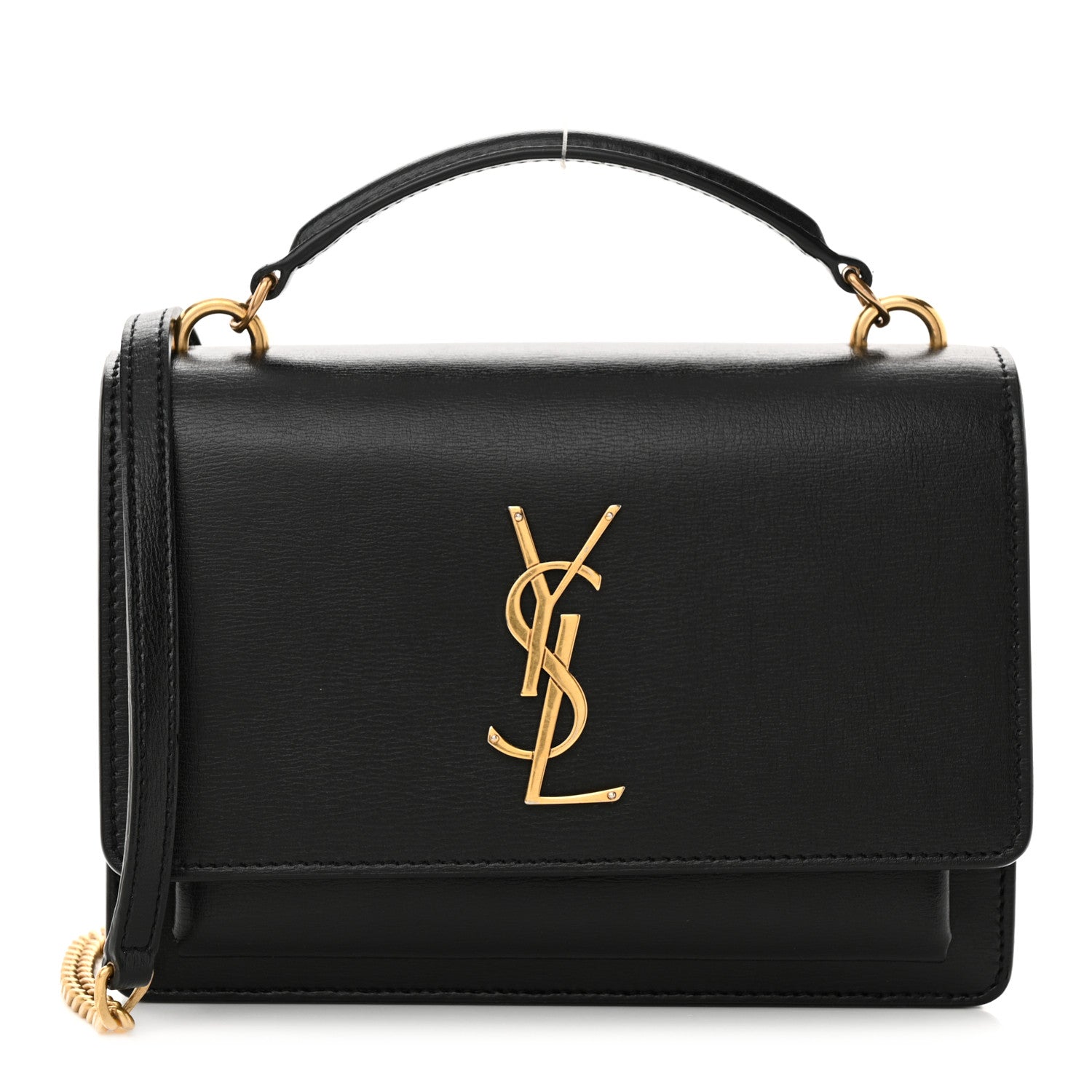 Saint Laurent Calfskin Monogram Sunset Chain Wallet Black 1 of 11