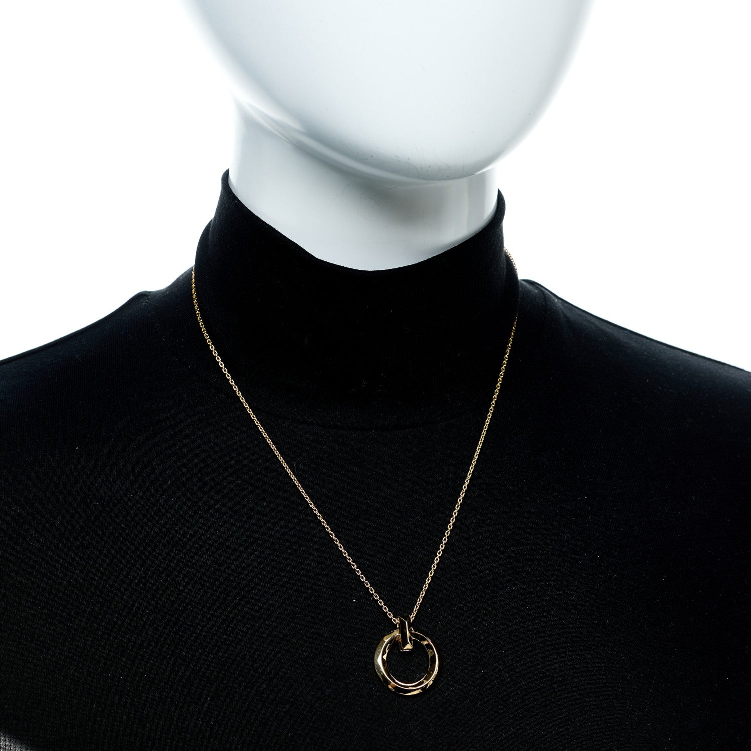 Tiffany 18K Yellow Gold T T1 Circle Pendant Necklace 2 of 8