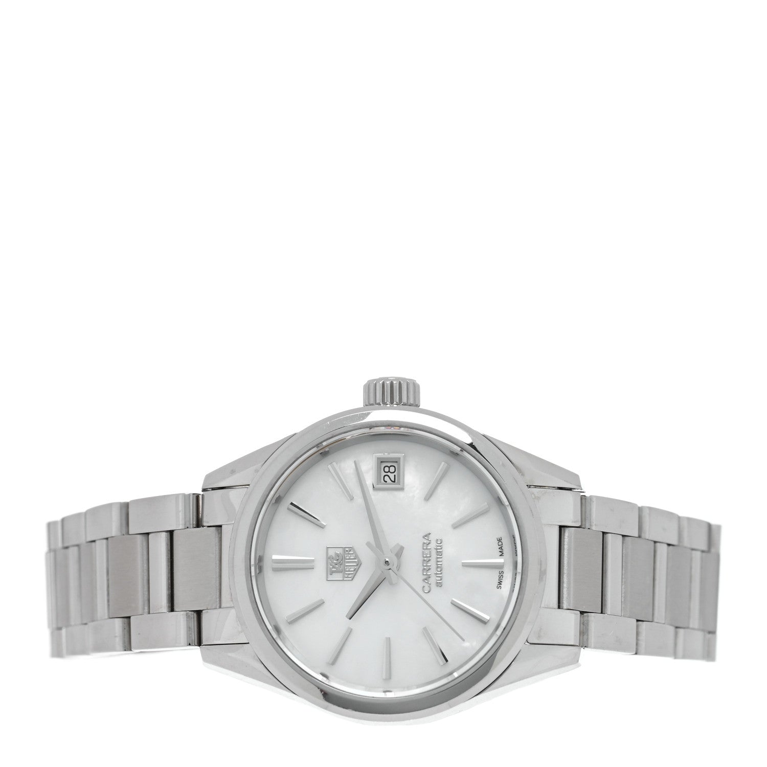Tag Heuer Stainless Steel Mother of Pearl 28mm Carrera Lady Automatic Watch WAR2411 2 of 5