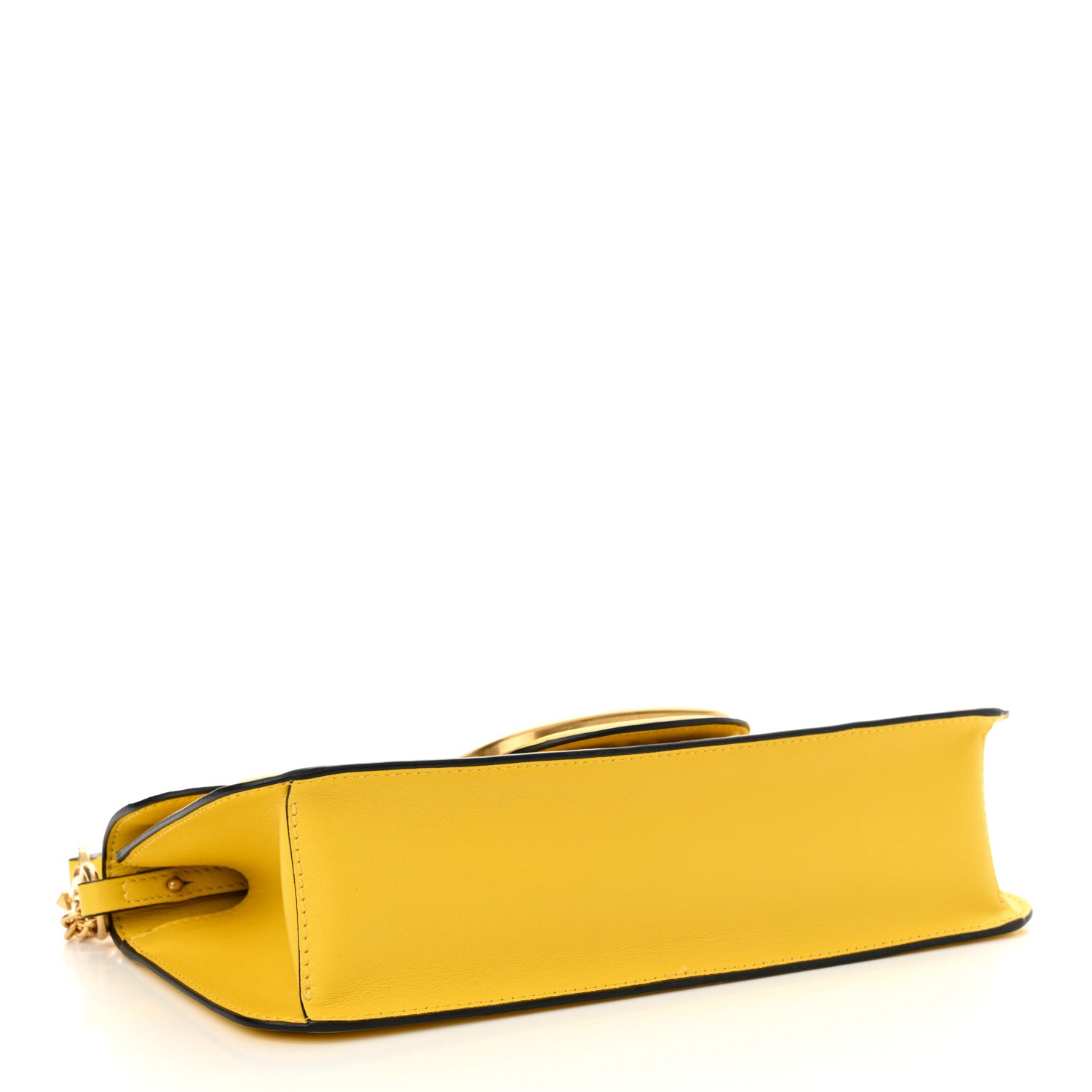 Valentino Garavani Calfskin Vlogo Loco Shoulder Bag Bright Lemon 4 of 11