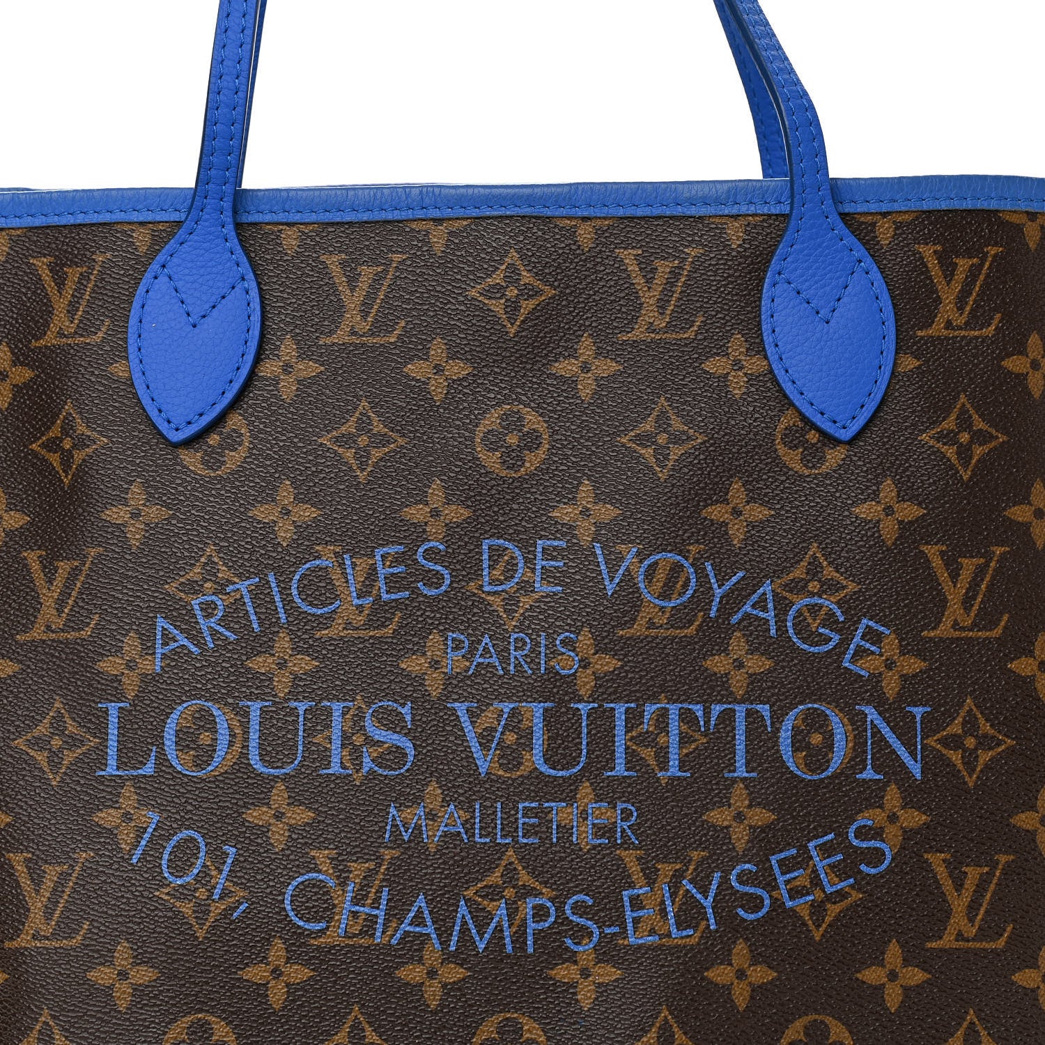 Louis Vuitton Monogram Articles de Voyage Ikat Neverfull MM Grand Blue 8 of 12