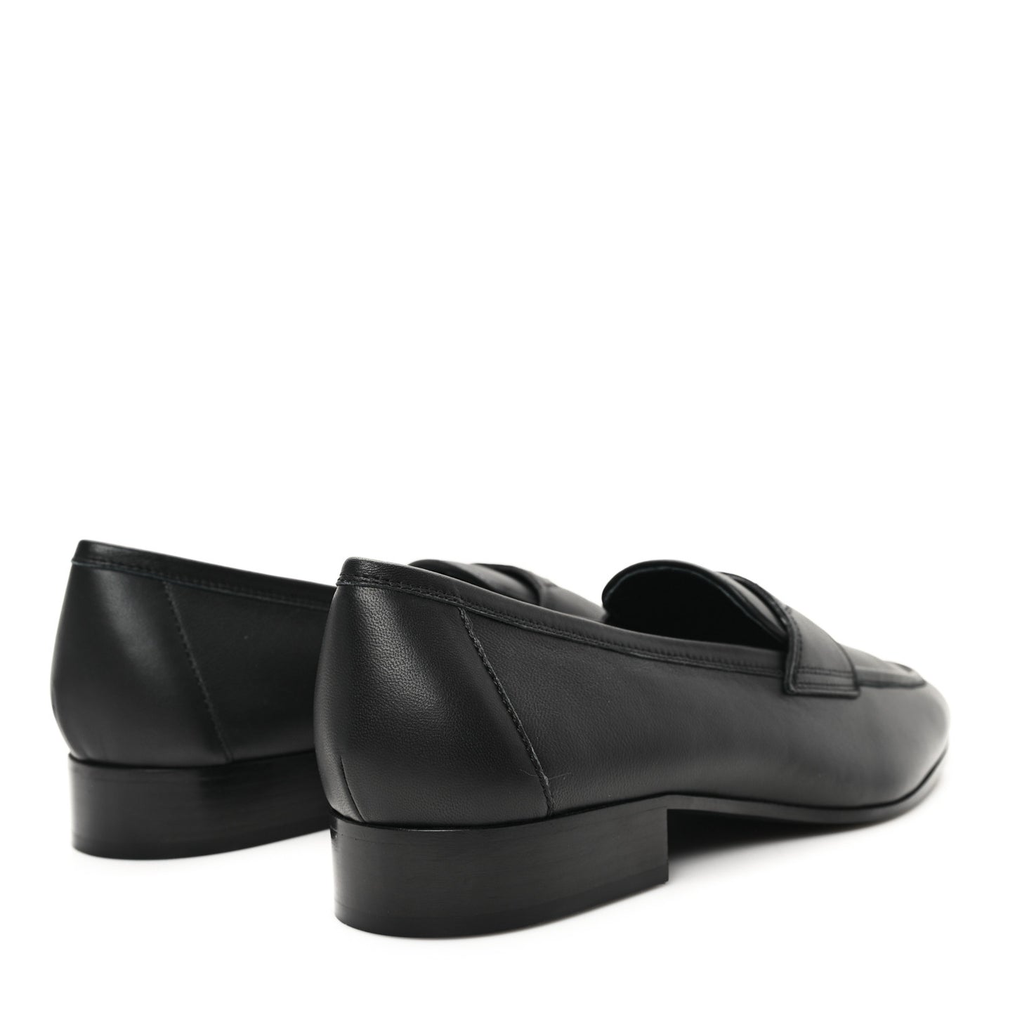 Lambskin Mens Stitched CC Loafers 42 Black