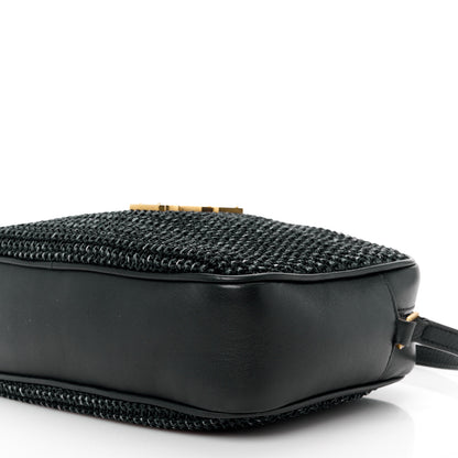 Saint Laurent Raffia Canvas Monogram Lou Camera Bag Black 10 of 12