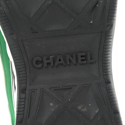 Chanel Suede Calfskin Mixed Fibers CC Sneakers 39.5 Ivory Green Light Blue 8 of 15