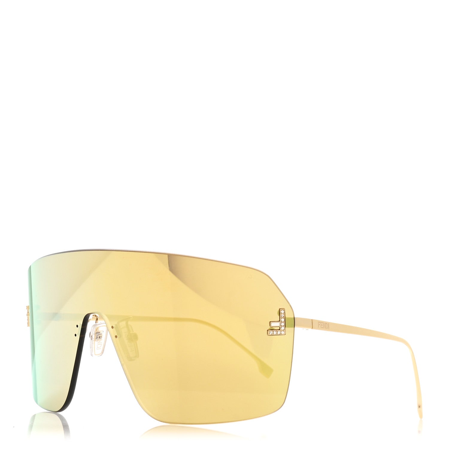 Fendi Metal Crystal Fendi First Shield Sunglasses FE4121US Gold Fendi Metal Crystal Fendi First Shield Sunglasses FE4121US Gold