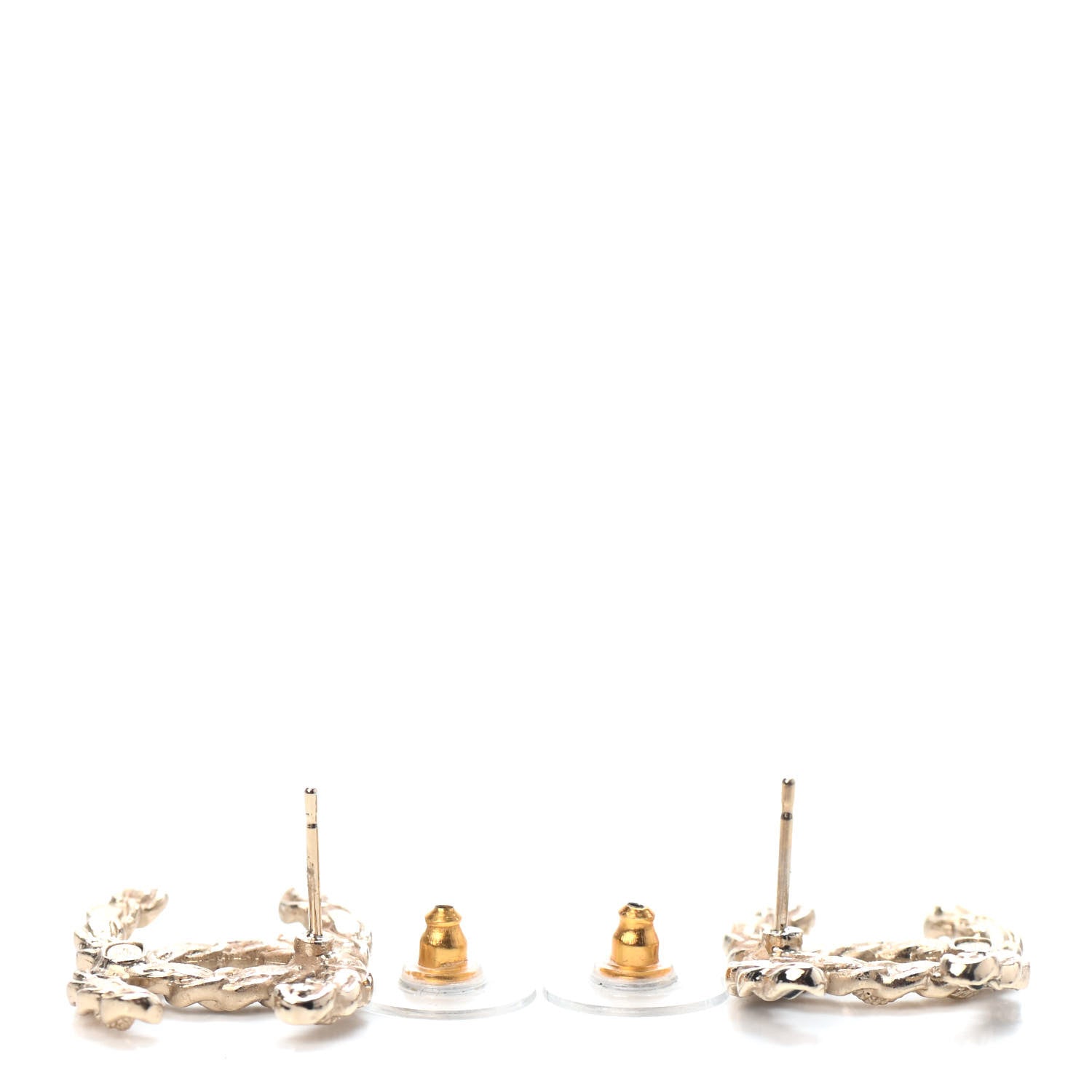 Chanel Enamel Metal Chain French New Wave CC Earrings Black Gold 3 of 4