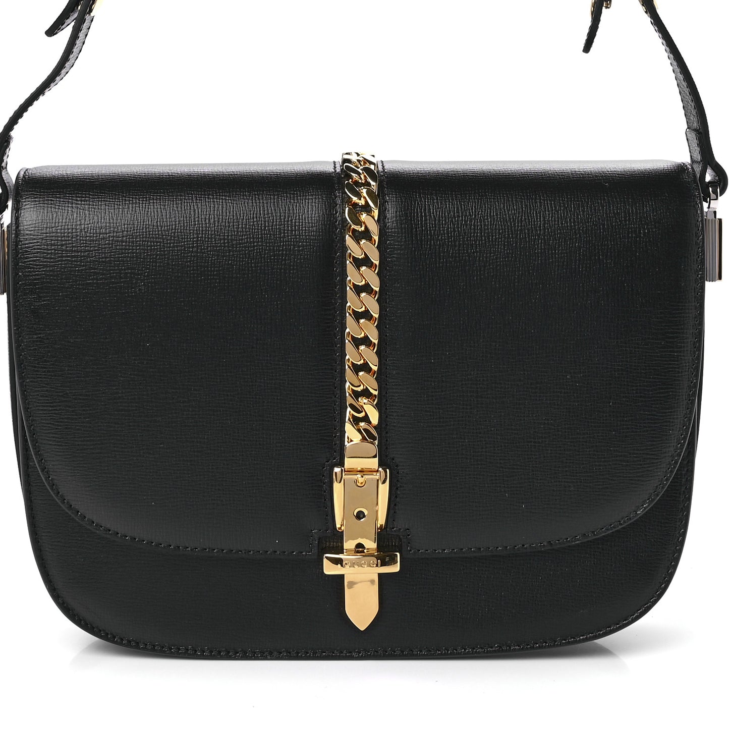 Azalea Calfskin Small Sylvie 1969 Flap Messenger Bag Black
