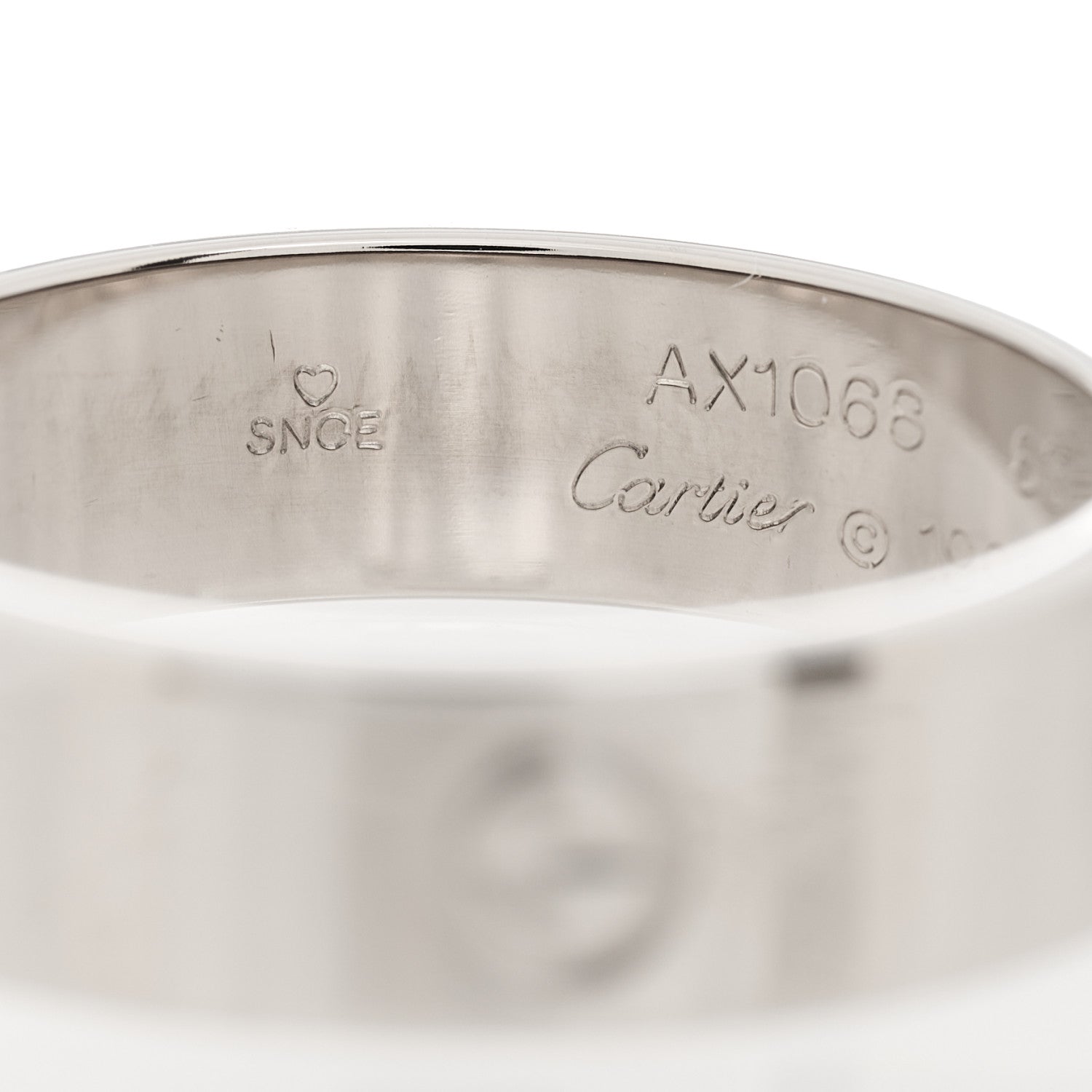 Cartier 18K White Gold 5.5mm LOVE Ring 63 10.25 4 of 5
