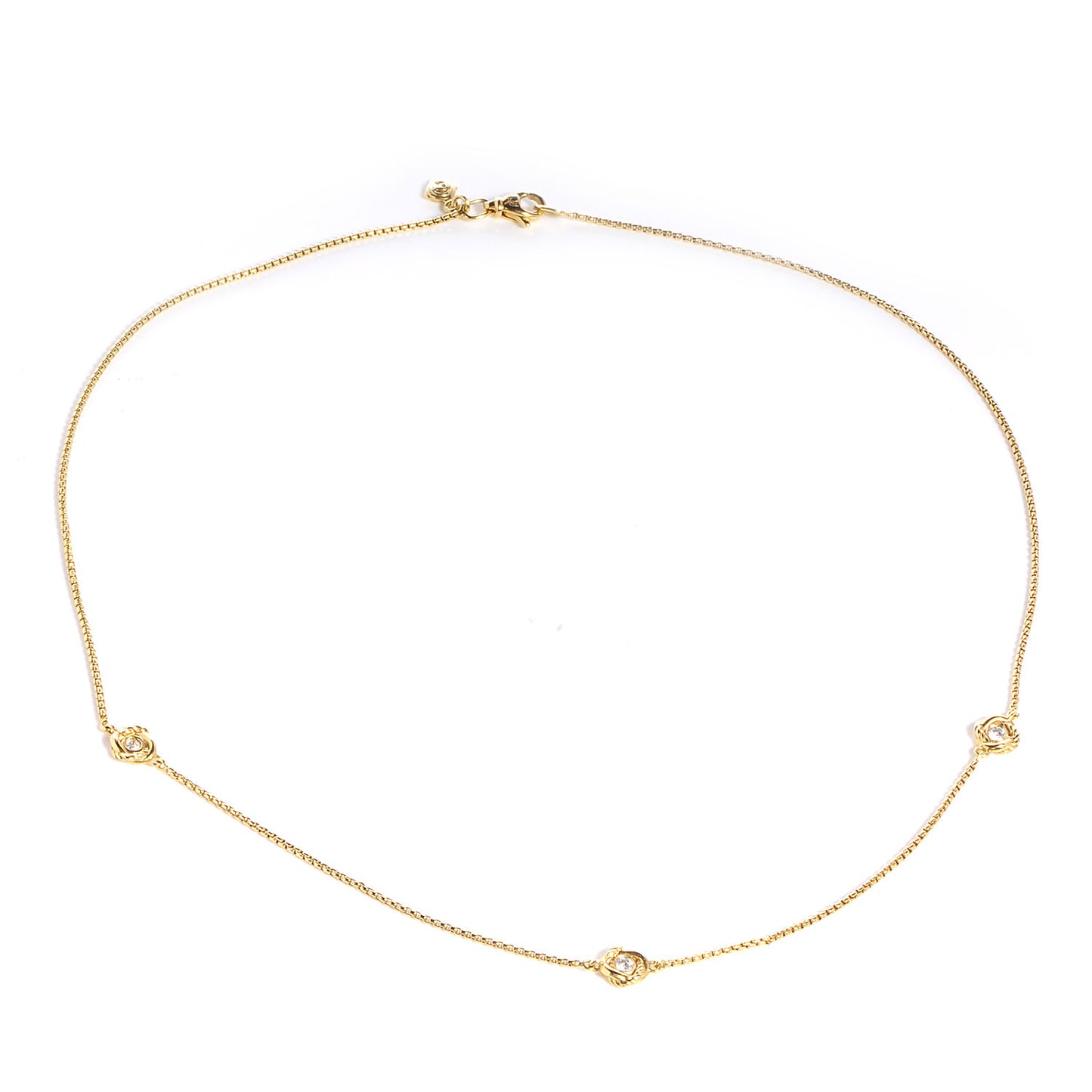 18k Yellow Gold Diamond Infinity Necklace