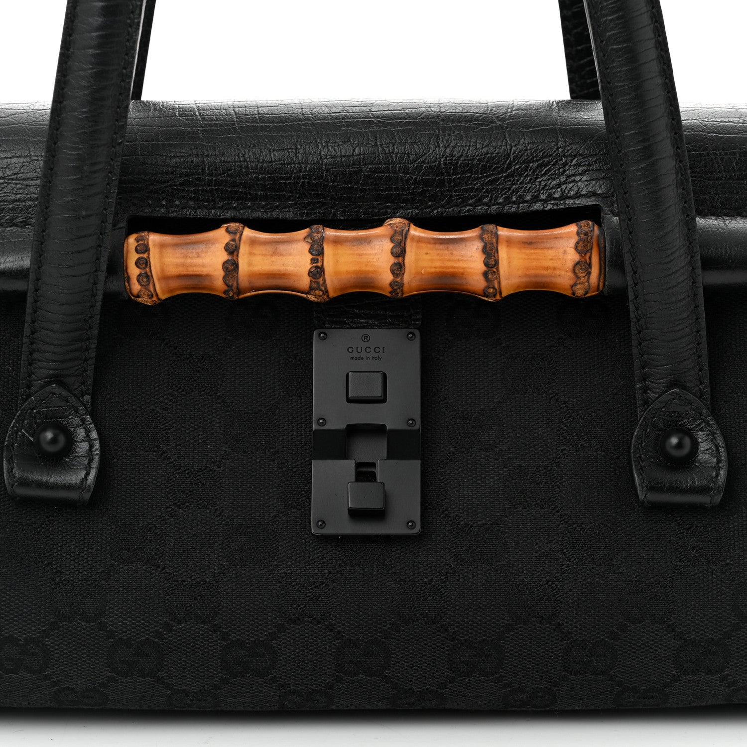 Gucci Monogram Bamboo Bullet Bag Black 8 of 10