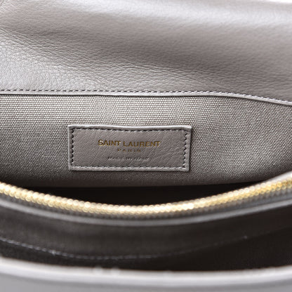 Saint Laurent Calfskin Canvas Small Muse Two Gray 6 of 9