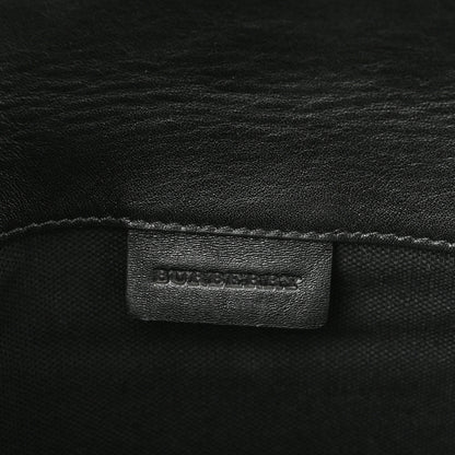 Burberry Horseshoe Calfskin House Check Small Milton Crossbody Bag Black 6 of 10