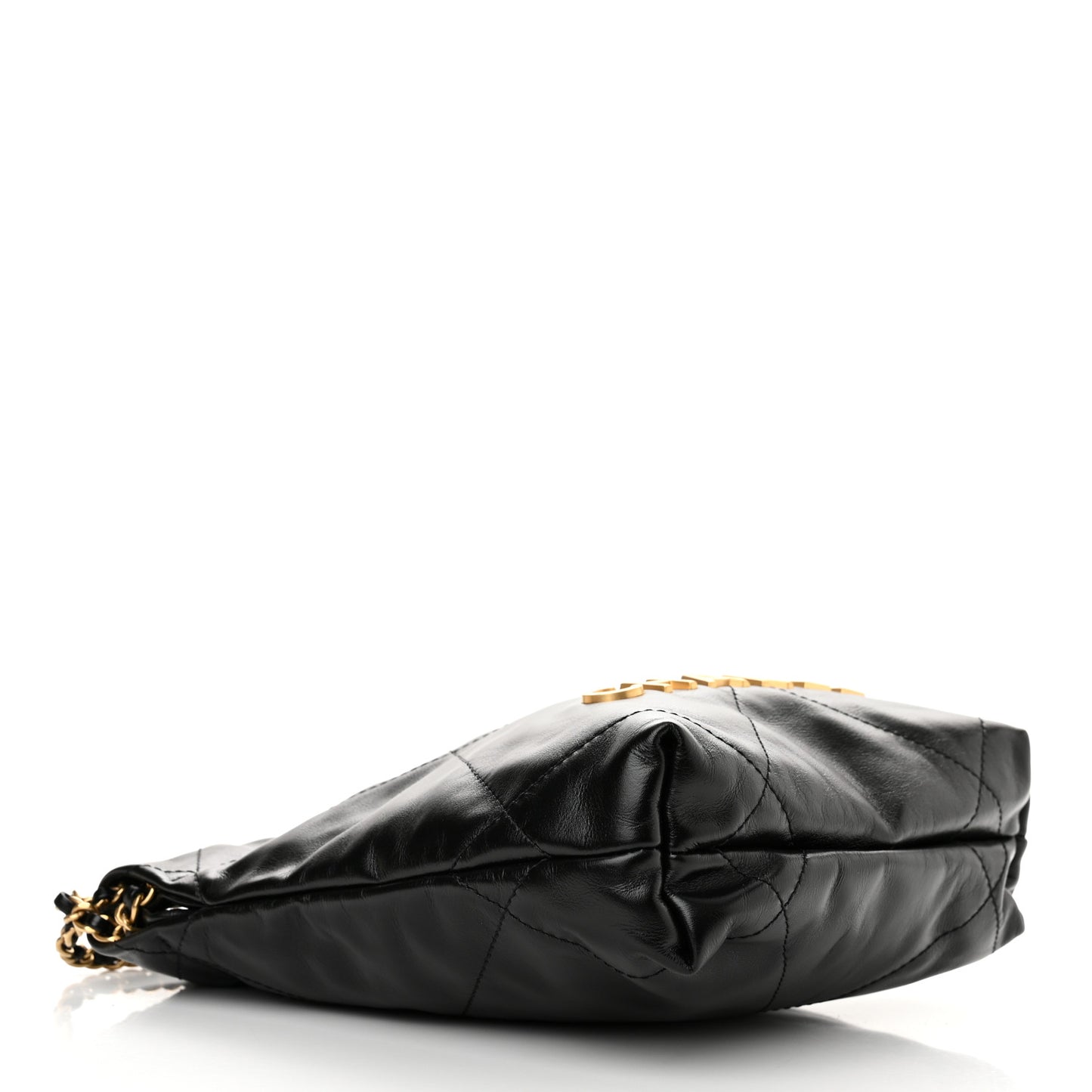 Shiny Calfskin Quilted Mini Chanel 22 Black