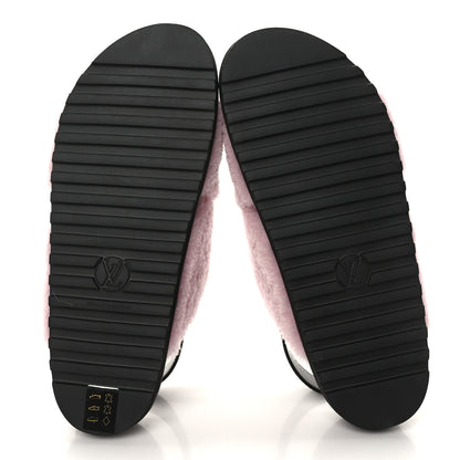 Louis Vuitton Shearling Calfskin Paseo Flat Comfort Sandal 41 Pink 5 of 8