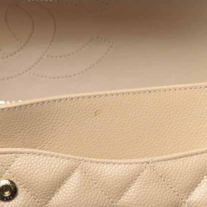 Chanel Caviar Quilted Jumbo Double Flap Beige 8 of 16
