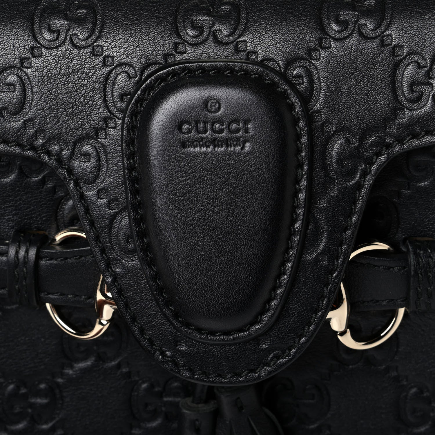 Gucci Guccissima Small Emily Chain Shoulder Bag Black 5 of 6